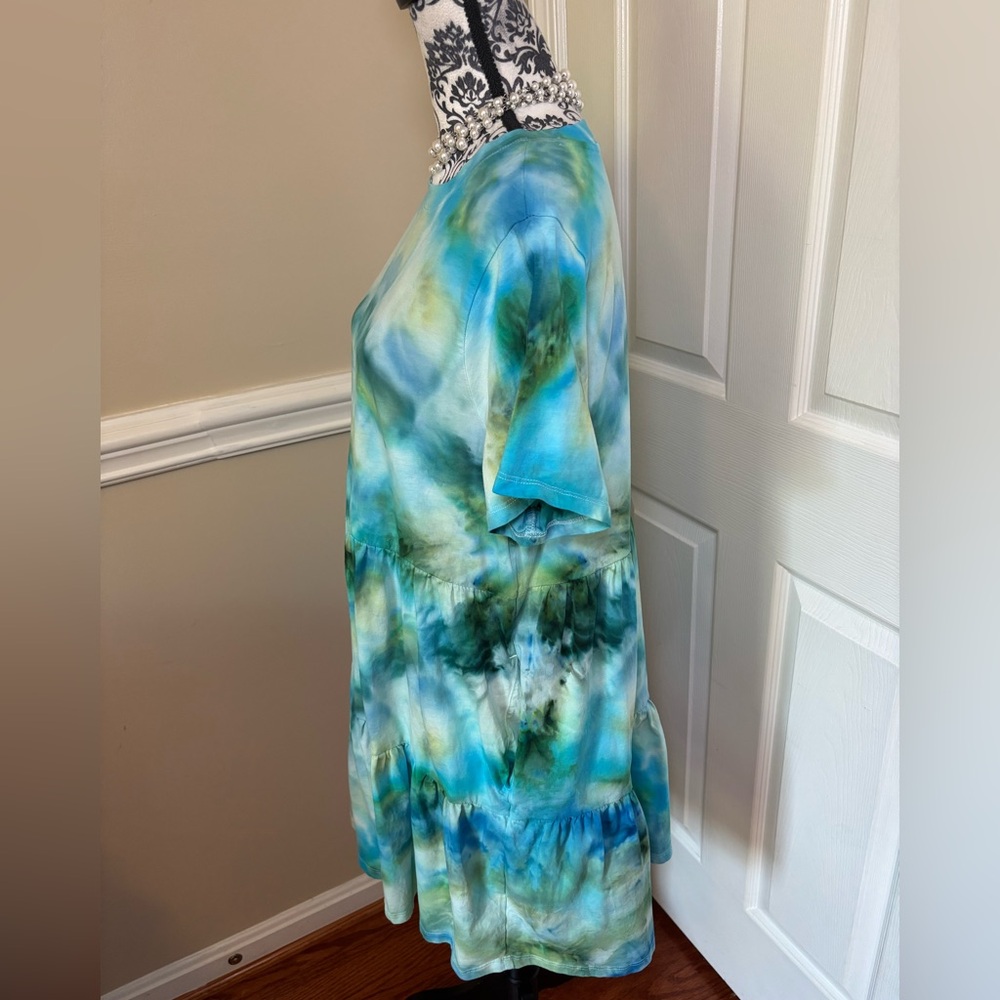 Old Navy Women’s, hand Tie-Dye Blue & Green Dress, size XL - Picture 5 of 9
